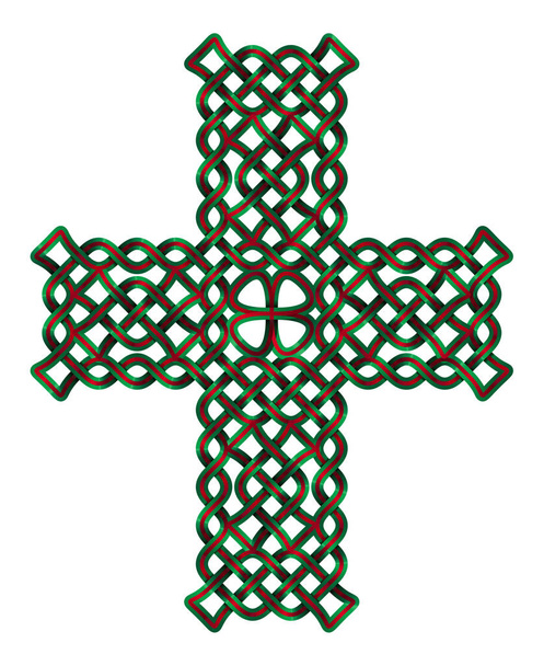 Celtic Cross - Vector Ancient Pagan Scandinavian Sacred Knotwork X Symbol - Вектор, зображення
