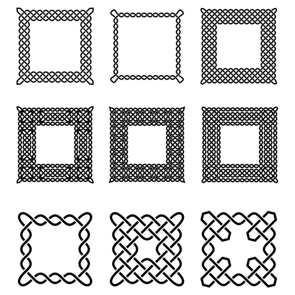 Set of Celtic Frames - Vector Ancient Pagan Scandinavian Sacred Knotwork Symbols - Вектор, зображення