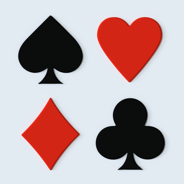 Oblek na hraní karet. 3D ilustrace - Fotografie, Obrázek