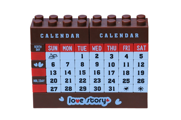 Legos του ημερολογίου υπολογιστών γραφείου - Φωτογραφία, εικόνα