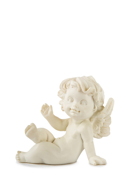mały biały anioł statua - Zdjęcie, obraz