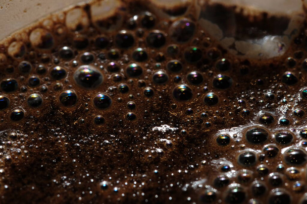 Macro of aroma coffee foam bubble background - Fotó, kép
