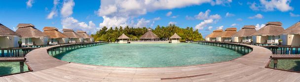 Malediven water villa - bungalows panorama - Foto, afbeelding