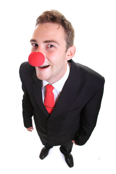 Бизнесмен с клоунским носом
 - Фото, изображение