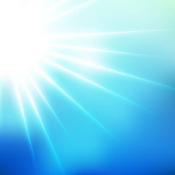 Invierno azul frío sol suave foco explosión - Vector borrosa rayos de sol radiantes
 - Vector, imagen