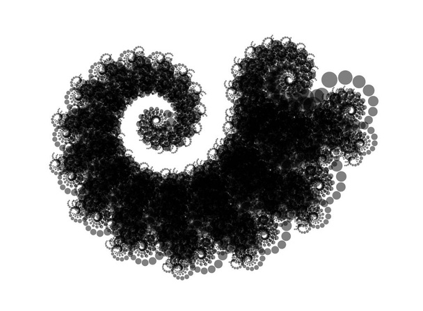 Forma de vórtice de amonita espiral punteada fractal vectorial - Elemento de arte Op generativo
 - Vector, imagen