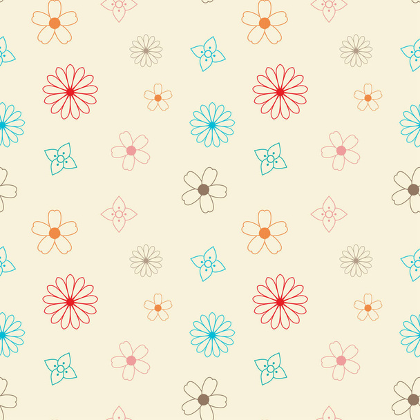 Seamless floral pattern background, Vector flower ornament, Hand drawn decorative element, Seamless backgrounds and wallpapers for fabric, packaging, Decorative print, Textile, repeating pattern - Vettoriali, immagini