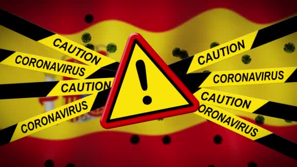 Ковид-19 Испания Коронавирус вызывает эпидемию или блокировку. Испанская вспышка ncov 2019 и covid19 contagion - 3D анимация
 - Кадры, видео