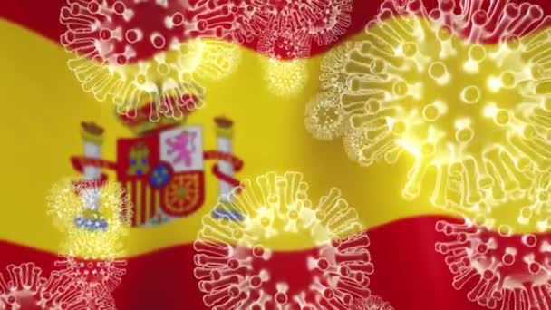 Covid-19スペインコロナウイルス感染により流行やロックダウンを引き起こす。2019年スペイン語｜conv発生とcovid19感染- 3Dアニメーション - 映像、動画