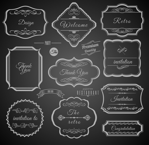Vintage Calligraphic Frames with Design Elements - Vector, Image