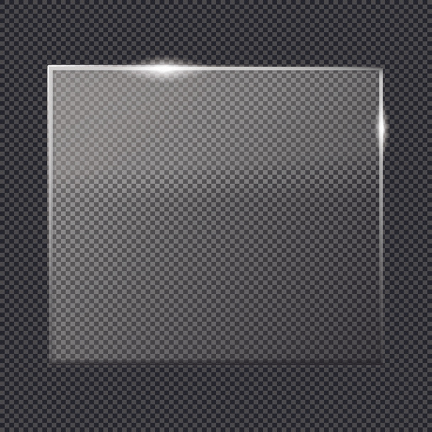 Прозорий блиск Кришталева скляна плита Макет прозорий скляний прямокутний шаблон
 - Вектор, зображення