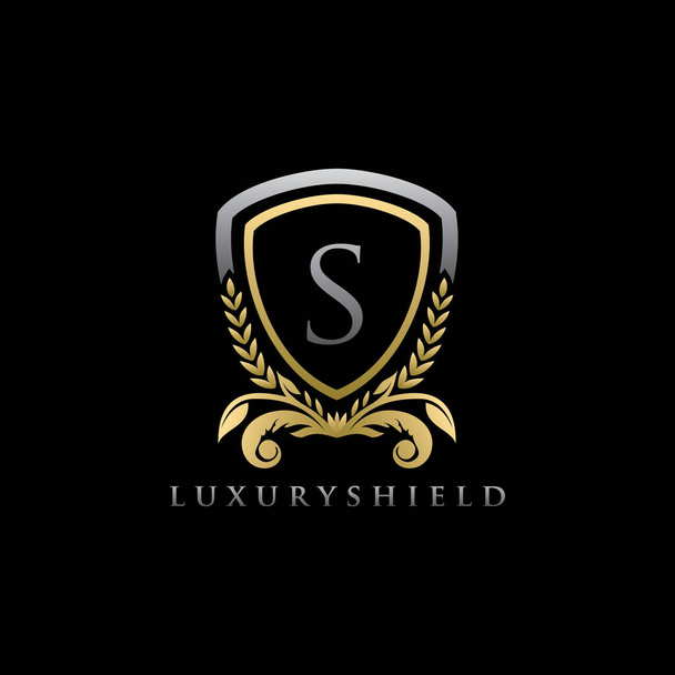 Luxury L Letter Золотий щит Логотип Піктограма
 - Вектор, зображення