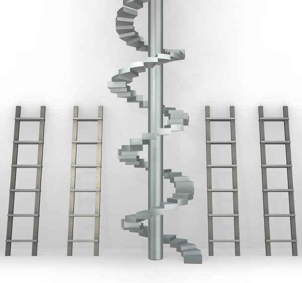 Verschillende ladders in carrièreprogressie concept - Foto, afbeelding