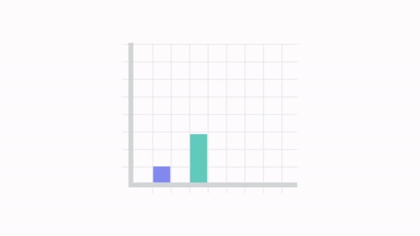 Motion infographic with graph for presentations. Icon, data. Bar chart diagram, isolated on white background, with alpha channel. - Footage, Video