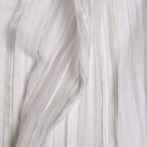 golden organza fabric wavy texture - Photo, Image