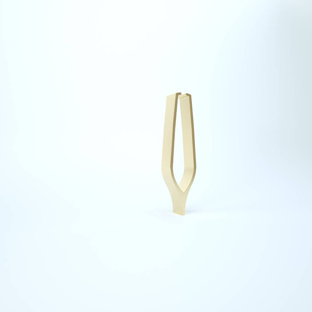 Золотий пінцет для брів ізольований на білому тлі. Косметичні пінцети для врослого волосся. 3D ілюстрація 3D рендеринга
 - Фото, зображення
