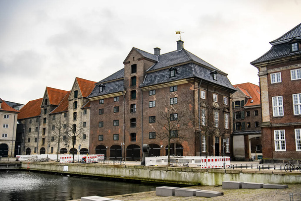 Residential buildings of modern architecture in Copenhagen, Denmark.  - Fotoğraf, Görsel