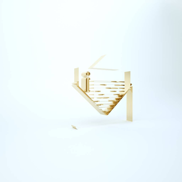 Icône de l'enveloppe en or isolée sur fond blanc. Message électronique symbole de lettre. Illustration 3D rendu 3D
 - Photo, image