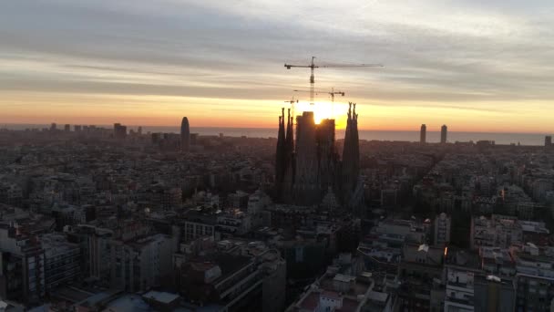 kaupungin auringonlasku Barcelona Espanja
 - Materiaali, video
