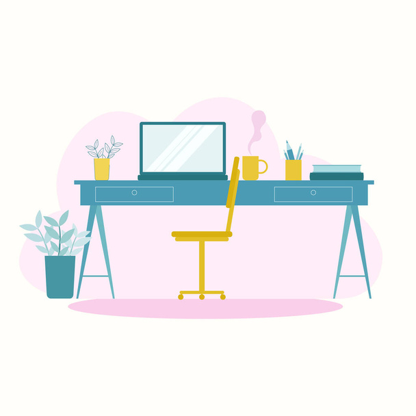 concept illustration. work from home, work at home, stay at home - Vector, Image
