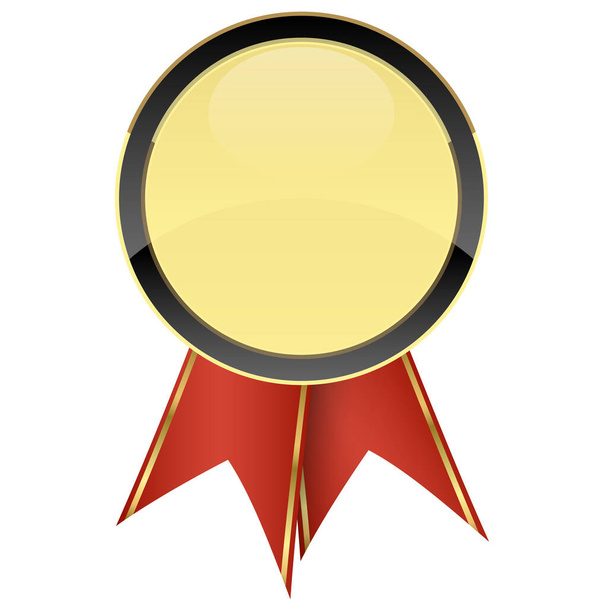 selo de ouro de modelo de qualidade com fitas vermelhas
 - Vetor, Imagem