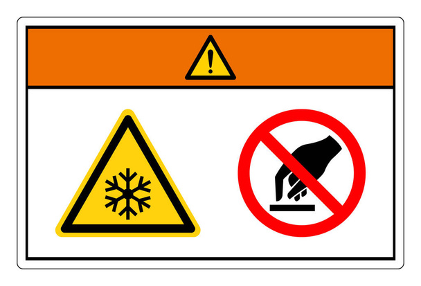 Warning Extremely Cold Surface Do Not Touch Symbol Sign, Vector Illustration, Isolate On White Background Label. EPS10  - Vector, Image