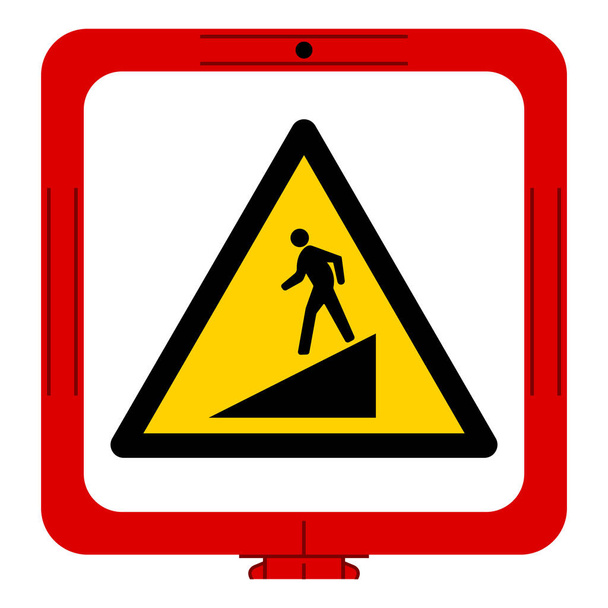 Signo do símbolo da inclinação da advertência, ilustração do vetor, isolar na etiqueta branca do fundo. EPS10
  - Vetor, Imagem