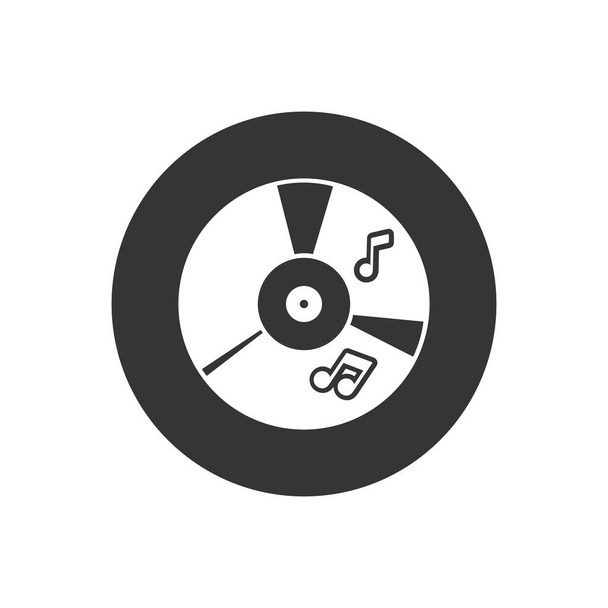 Икона CD-музыки в плоском стиле. Вектор
 - Вектор,изображение