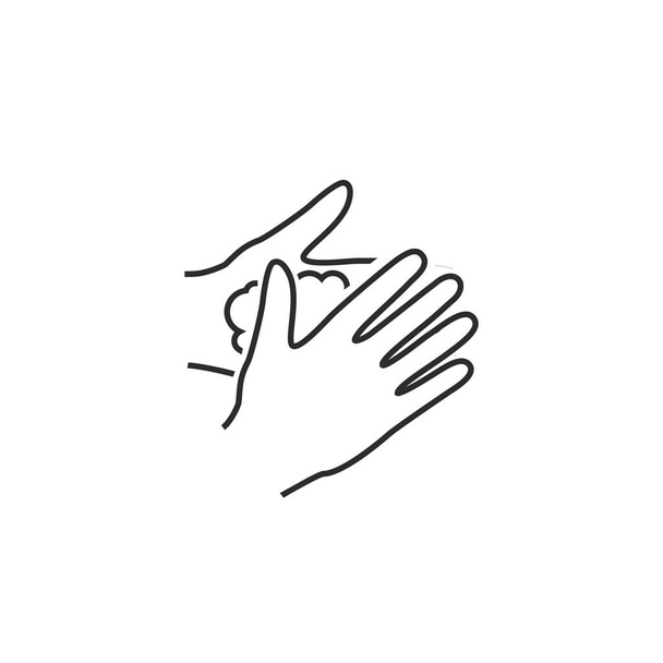 Bitte waschen Sie Ihre Hände Zeilensymbol Zeichen. Vektorillustration - Vektor, Bild