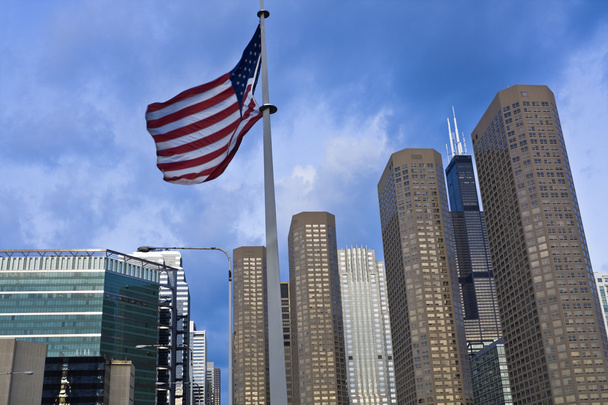 Флаг США и президентские башни
 - Фото, изображение