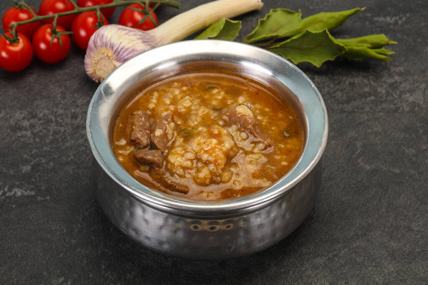 Λευκή σούπα Kharcho με βοδινό κρέας και ρύζι - Φωτογραφία, εικόνα