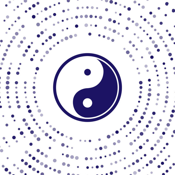 Yin Yang bleu symbole de l'harmonie et l'icône de l'équilibre isolé sur fond blanc. Cercle abstrait points aléatoires. Illustration vectorielle - Vecteur, image