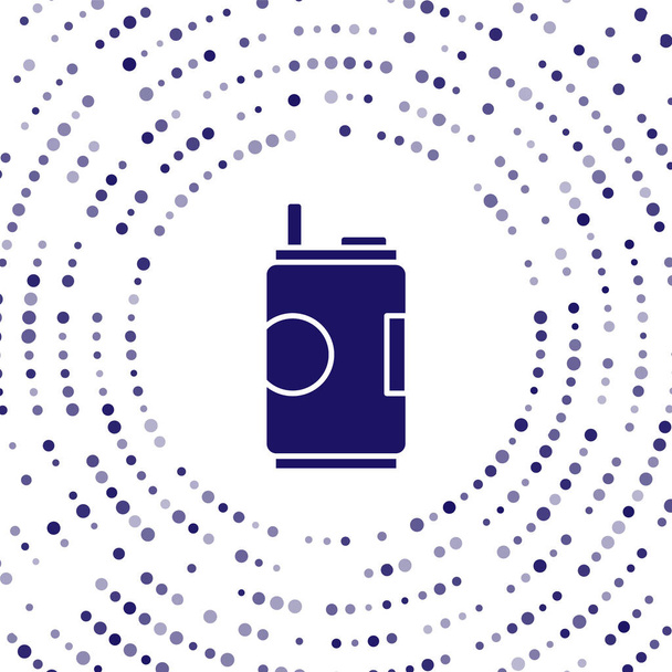 Ícone de lata de refrigerante azul isolado no fundo branco. Pontos aleatórios de círculo abstrato. Ilustração vetorial
 - Vetor, Imagem