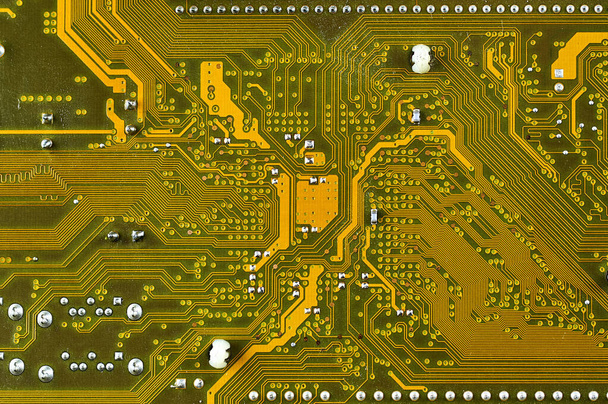 Elektronikus alkatrészek közelsége az alaplapon, mikroprocesszor chip - Fotó, kép