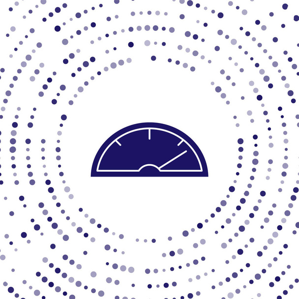 Icône du compteur de vitesse bleu isolé sur fond blanc. Cercle abstrait points aléatoires. Illustration vectorielle
 - Vecteur, image