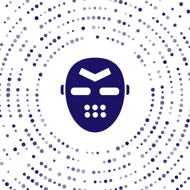 Blue Hockey mask icon isolated on white background. Abstract circle random dots. Vector Illustration - Vector, Image