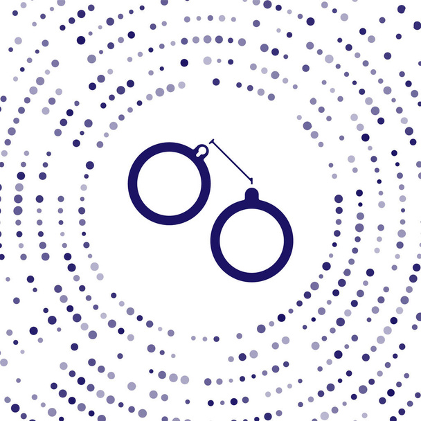 Menottes bleues icône isolée sur fond blanc. Cercle abstrait points aléatoires. Illustration vectorielle
 - Vecteur, image