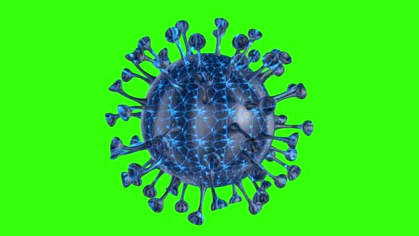 Mikroskop virüs hücresi. Pandemik bakteri patojen sağlık riski, Corona COVID-19 Alarm SOS, immünoloji, viroloji, epidemiyoloji konsepti. 3 boyutlu canlandırma döngüsü canlandırması. - Video, Çekim