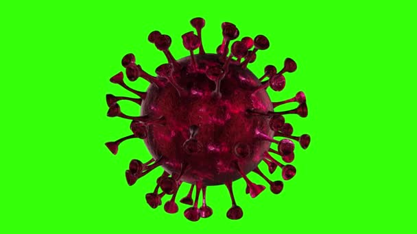 Komórka wirusa mikroskopu. Pandemiczne zagrożenie dla zdrowia bakterii, Corona COVID-19 Alert SOS, immunologia, wirusologia, koncepcja epidemiologii. Animacja 3D renderowania pętli. - Materiał filmowy, wideo
