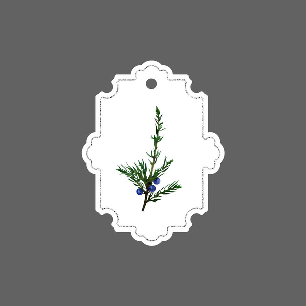 Patterned tag for your design isolated on grey background. Ready to print label for your design. - Фото, зображення