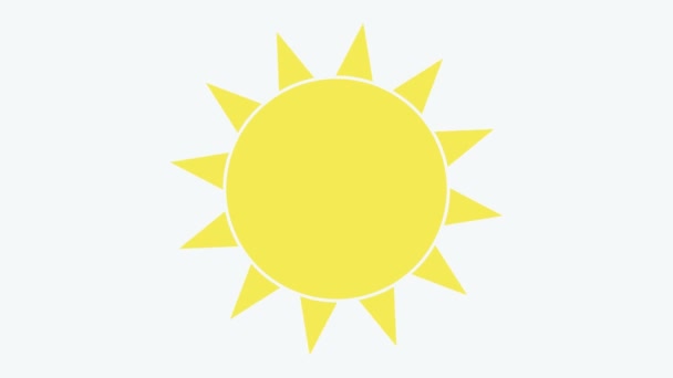 Sun Icon. Black icon on transparent background. Illustration. - Video
