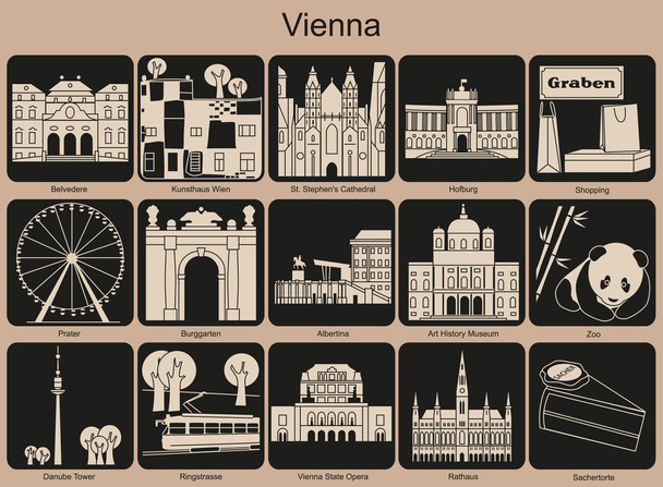 Vídeň ikony - Vektor, obrázek