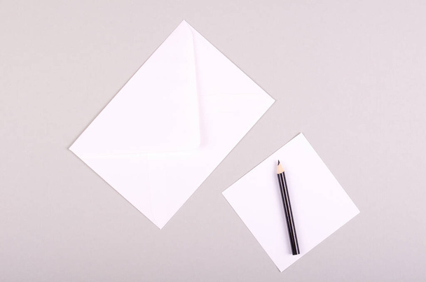 Pencil and letter with envelope, writing mail. - Foto, afbeelding