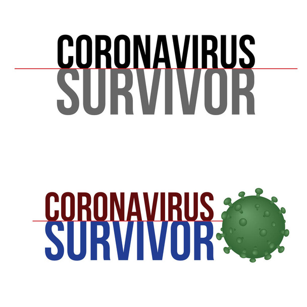 Sobreviveu a epidemia de coronavírus. Design para camisetas, conceito
 - Vetor, Imagem