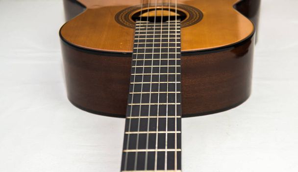 acoustic guitar, closeup, guitar details, isolated - Photo, Image