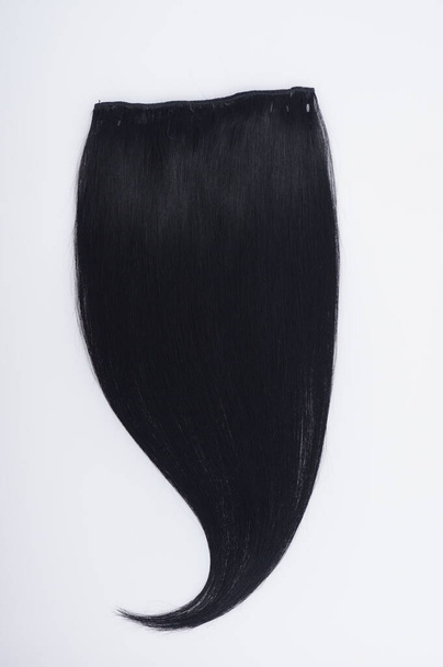 Straight virgin remy human hair clip in extensions - Photo, Image