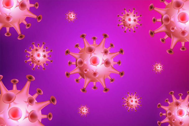 Вирус Covid 19 в ярко-розовом цвете. Смертельная вспышка вируса или часто называемый коронным вирусом
. - Вектор,изображение