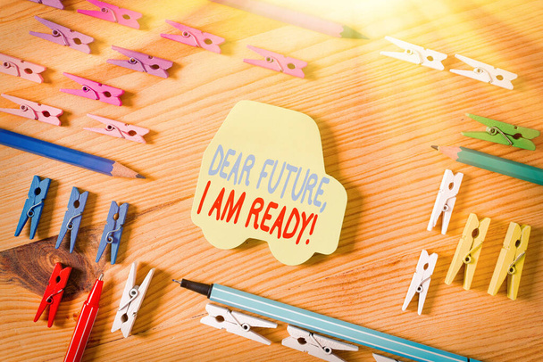 Word writing text Dont Forget. Business concept for used to remind someone about an important fact or detail Colored clothespin papers empty reminder wooden floor background office. - Photo, Image