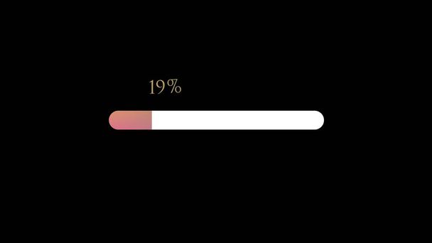 Loading indicating line icon on dark background, 19% loading - Φωτογραφία, εικόνα