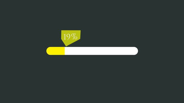 Loading indicating line icon on dark background, 19% loading - Foto, Imagen
